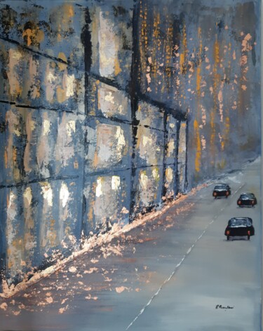 Painting titled "Park avenue" by Rose Passalboni Giudicelli, Original Artwork, Acrylic