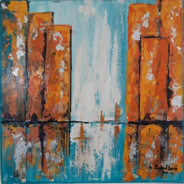 Painting titled "Triptyque "Eglogue…" by Rose Passalboni Giudicelli, Original Artwork, Acrylic Mounted on Wood Stretcher fra…