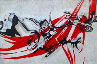 绘画 标题为“En rouge et noir” 由Rose Passalboni Giudicelli, 原创艺术品, 丙烯