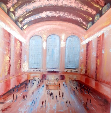 Painting titled "Grand Central" by Rose Passalboni Giudicelli, Original Artwork, Acrylic