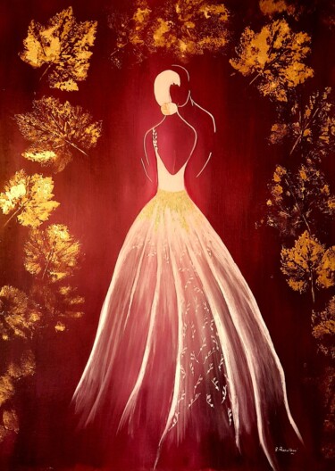 Картина под названием "Euphorie dorée" - Rose Passalboni Giudicelli, Подлинное произведение искусства, Акрил Установлен на Д…