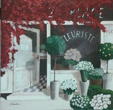 Pintura titulada "Fleuriste en Proven…" por Rose Passalboni Giudicelli, Obra de arte original, Acrílico Montado en Bastidor…
