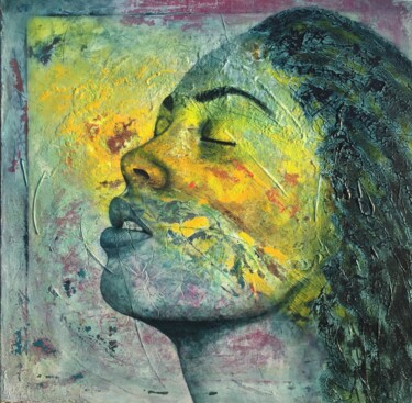 Painting titled "NIRVANA" by Rose Soria, Original Artwork, Acrylic Mounted on Wood Stretcher frame