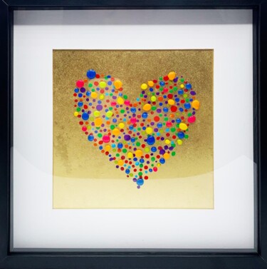 Schilderij getiteld "Heart" door Rose, Origineel Kunstwerk, Acryl Gemonteerd op Houten paneel