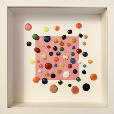 Malarstwo zatytułowany „Drop on Pink” autorstwa Rose, Oryginalna praca, Akryl Zamontowany na Panel drewniany