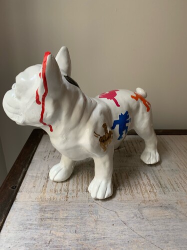 Sculpture intitulée "Doggy" par Rose, Œuvre d'art originale, Résine