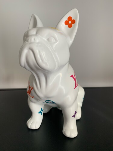 Sculpture titled "Doggy White." by Rose, Original Artwork, Resin