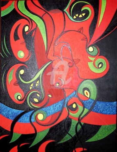 Pintura intitulada "A ESPERA" por Rose Canazzaro, Obras de arte originais, Óleo