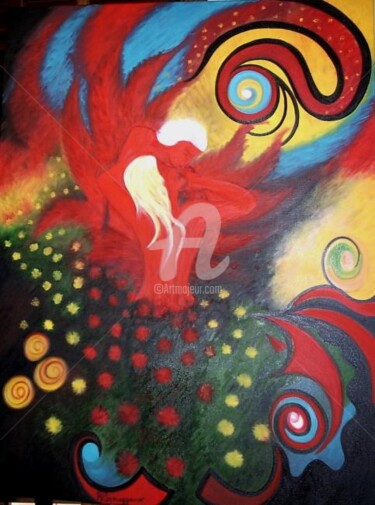 Painting titled "MUNDO PERFEITO" by Rose Canazzaro, Original Artwork, Oil