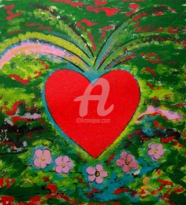 Painting titled "CUORE...I AMORE...!…" by Rose Canazzaro, Original Artwork