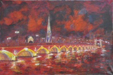 Peinture intitulée "BORDEAUX Le pont de…" par Rosedingue, Œuvre d'art originale