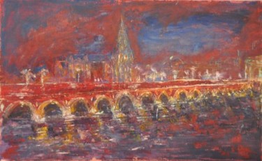 Peinture intitulée "Le pont de pierre" par Rosedingue, Œuvre d'art originale