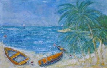 Peinture intitulée "Bord de mer" par Rosedingue, Œuvre d'art originale