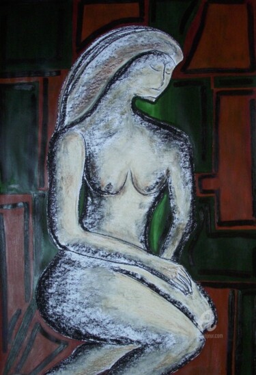 Pittura intitolato "Pose de Modelo" da Roseli Franco, Opera d'arte originale, Pastello
