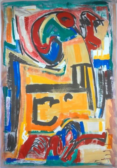 Malerei mit dem Titel "Formas Rítmicas" von Roseli Franco, Original-Kunstwerk, Acryl