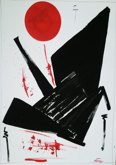 Pittura intitolato "Tsuru" da Roseli Franco, Opera d'arte originale, Inchiostro