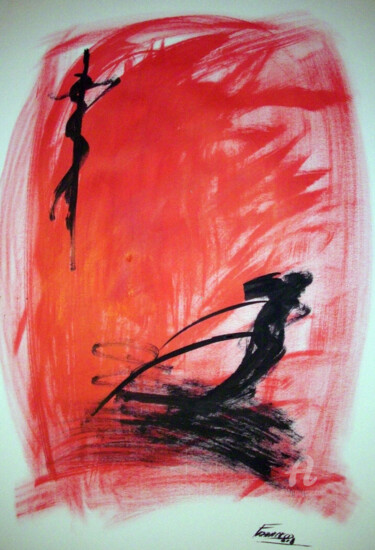 Painting titled "Sinfonia" by Roseli Franco, Original Artwork, Ink