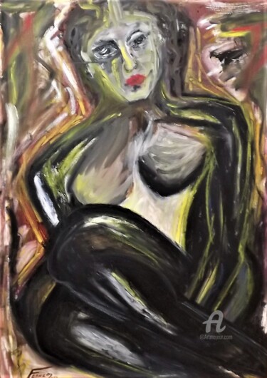 Pittura intitolato "Modelo Sentada" da Roseli Franco, Opera d'arte originale, Olio