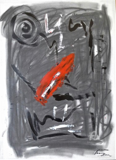 Painting titled "Série Germinal" by Roseli Franco, Original Artwork, Charcoal