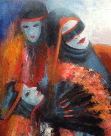 Painting titled "Carnaval de Venise" by Roseline Chesserond, Original Artwork, Acrylic