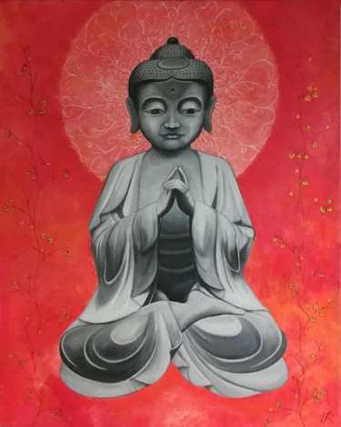 Peinture intitulée "Bouddha" par Roseline Desbordes, Œuvre d'art originale