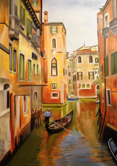 Peinture intitulée "Venise" par Roseline Pederencino Et Olivier Villella, Œuvre d'art originale