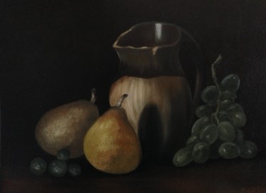 Painting titled "Nature Morte Au Pic…" by Roseline Pederencino Et Olivier Villella, Original Artwork, Oil