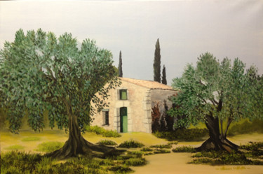 Peinture intitulée "Mazet Provençal" par Roseline Pederencino Et Olivier Villella, Œuvre d'art originale, Huile