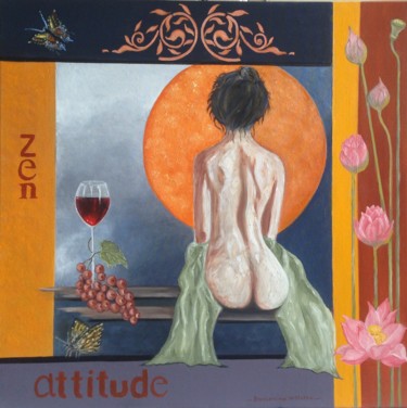 Peinture intitulée "Zen Attitude" par Roseline Pederencino Et Olivier Villella, Œuvre d'art originale, Acrylique