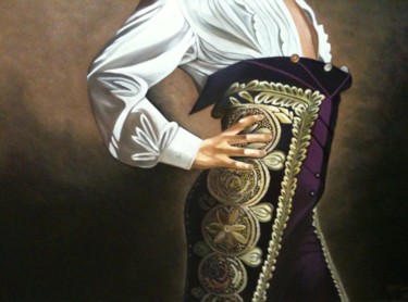 Painting titled "Cambrure" by Roseline Pederencino Et Olivier Villella, Original Artwork, Oil