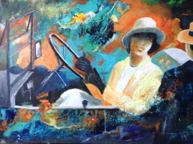 Painting titled "La rencontre" by Roseline Chesserond, Original Artwork, Acrylic