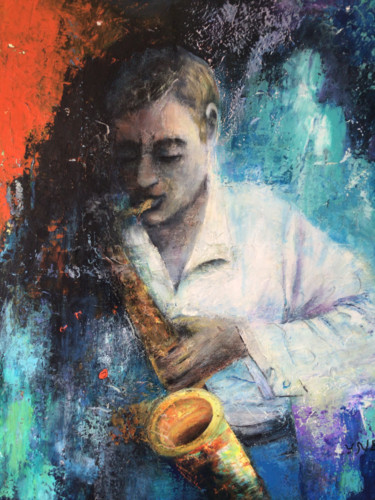 Painting titled "Jazz" by Roseline Chesserond, Original Artwork, Acrylic
