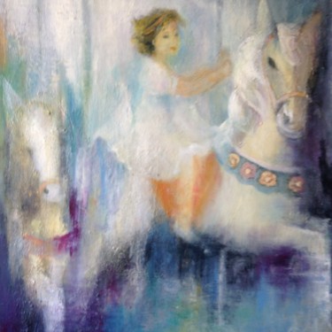 Painting titled "Le manège" by Roseline Chesserond, Original Artwork, Oil