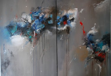 Peinture intitulée "Bleus sont nos rêves" par Roselyne Dupetitpre, Œuvre d'art originale, Acrylique Monté sur Châssis en bois