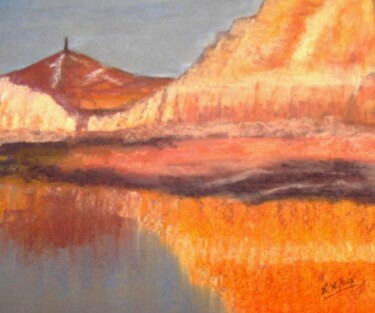 Peinture intitulée "coucher du soleil s…" par Roselyne Halluin, Œuvre d'art originale