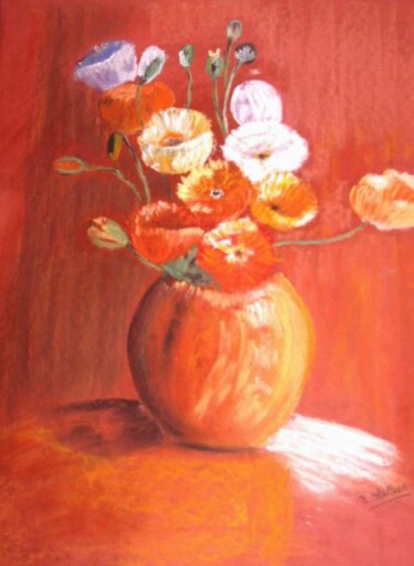 Painting titled "joli bouquet" by Roselyne Halluin, Original Artwork