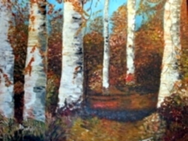 Peinture intitulée "la forêt fauve" par Roselyne Halluin, Œuvre d'art originale