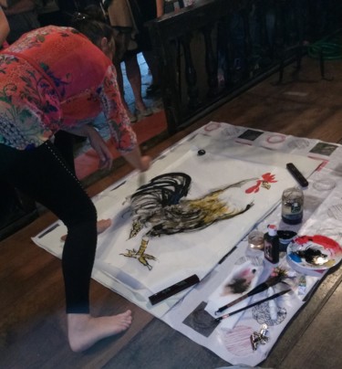 performance-peinture-le-coq-2017 © par Roselyne PEGEAULT
