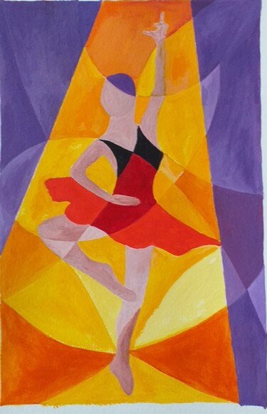 Painting titled "Belle danseuse tout…" by Roselyne Quinchon/Creff, Original Artwork, Acrylic