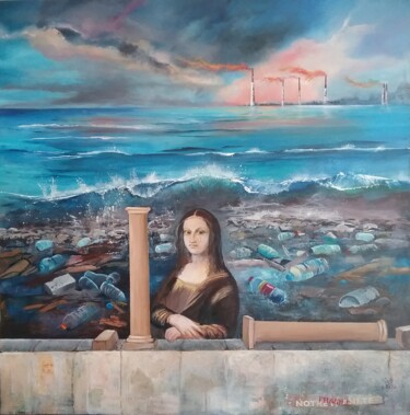 Pittura intitolato "Mona 2019" da Roselyne Rollant (Evarose), Opera d'arte originale, Acrilico