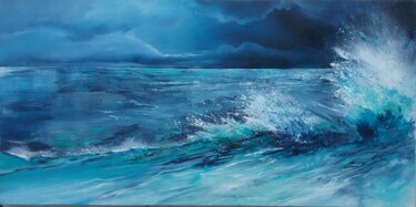 Peinture intitulée "H2o" par Roselyne Rollant (Evarose), Œuvre d'art originale, Acrylique