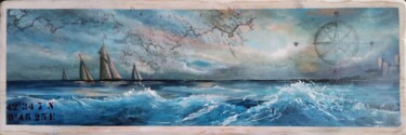 Картина под названием "Cap sur Antibes" - Roselyne Rollant (Evarose), Подлинное произведение искусства, Акрил Установлен на…
