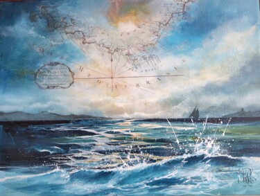 Картина под названием "Voyages" - Roselyne Rollant (Evarose), Подлинное произведение искусства, Акрил Установлен на Деревянн…