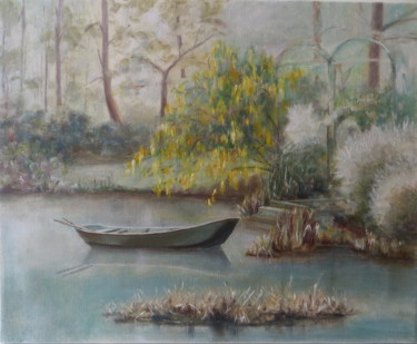 Peinture intitulée "barque-33x41-ht.jpg" par Roselyne Schwarz, Œuvre d'art originale