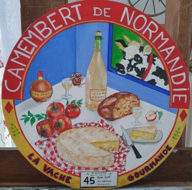 Malerei mit dem Titel "Saveurs de Normandie" von Roselyne Schwarz, Original-Kunstwerk, Acryl Auf artwork_cat. montiert