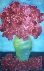 Painting titled "Red Roses" by Rose Marie Colucci, Original Artwork, Oil