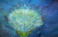 Painting titled "Wild Flower" by Rose Marie Colucci, Original Artwork, Oil