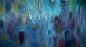Painting titled "Invisible City" by Rose Marie Colucci, Original Artwork, Oil