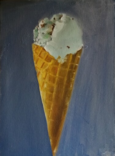 Ζωγραφική με τίτλο "Mint choc chip" από Rosemary Burn, Αυθεντικά έργα τέχνης, Λάδι