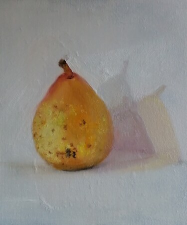 Painting titled "Conference  pear" by Rosemary Burn, Original Artwork, Oil